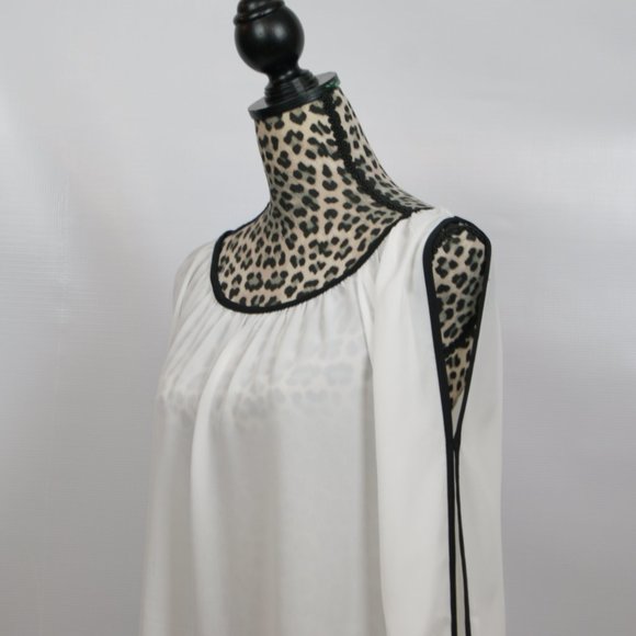 Spense Black White Blouse sz M - Picture 6 of 13